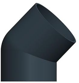 4 Home & Garden | Einzelteile Dachrinnensystem 60 mm Typ250 Fallrohr DN 60 | Halbrundrinne Kunststoff PVC Anthrazit | Verbinder Stutzen Rinnenhalter (Rohrbogen 45)