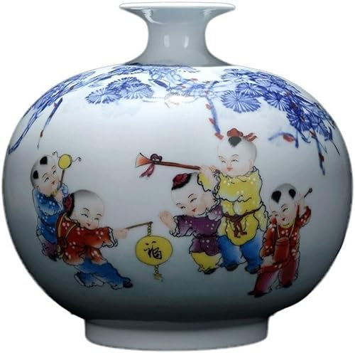 CONGRUI Porzellanvasen, Bodenvasen für Wohnzimmer, Ecke, Retro, chinesisches Porzellan, Keramik, Künstler, Dekoration, 25 x 26 cm, Glas, dekorative Vase