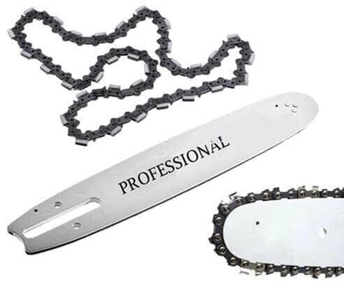 Lama e Barra Motosega 25cm + 2 Catene da 40 Maglie 3/8'', Kit Ricambi Professionali di Alta Qualità, Catena Universale per Motosega da 25cc