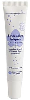 Biofficina Toscana Scrub labbra esfoliante, 15 ml – Lip scrub levigante con olio di vinaccioli bio toscano – Azione rigenerante, idratante e levigante per labbra morbide e rosee