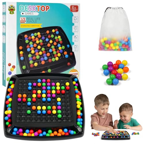 OSDUE Intellektuelles Schachbrett, 120 Stück Rainbow Ball Gesellschaftsspiele, Intellectual Chessboard Doppelduell, Rainbow Ball Elimination Brettspiel, Reisen Schach Set Für Familien und Partys