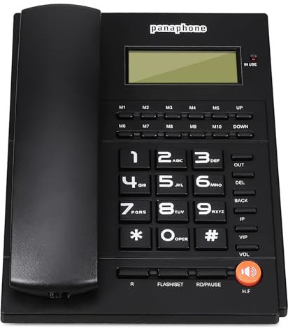 SECFOU Téléphone Fixe pour Bureau Et Maison Appel Attente Écran Clair Volume Réglable