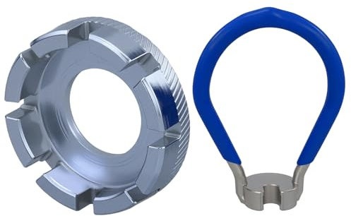 Llave de radios para bicicleta, 6 tamaños, 10-15 gaug, herramienta de apriete, para reparación de radios de bicicleta, reparación de radios de bicicleta, con 1 llave azul