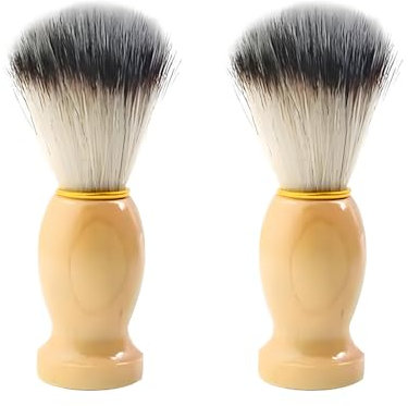 YIYIWANG 2 Pcs Shaving Brush Wooden Handle Hair Shaving Brush Mens Shaving Brush for Hair Salon Tool Wet Shaving Brushes for Men