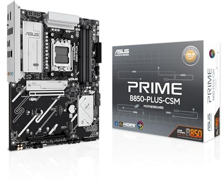 ASUS PRIME B850-PLUS-CSM, Scheda Madre AMD ATX, Slot DDR5, Nera | 8+2+1 Fasi di Alimentazione, PCIe 5.0, 3 Slot M.2, Wi-Fi 6E, Realtek 2.5Gb, DisplayPort, HDMI, USB-A /C 10Gbps, Aura Sync