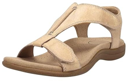 Vandringssandaler Dam ergonomiska smärtlindrande sandaler Ortopediska sandaler (Beige, Vuxen, Dam, 43, Numeriskt, EU-skomåttssystem, M)
