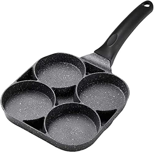 Sartén De 4 Agujeros para Tortillas, Hamburguesas, Huevos, Jamón, Panqueque, Sartenes Antiadherentes, Sin Aceite, Parrilla para Desayuno, Wok, Olla para Cocinar