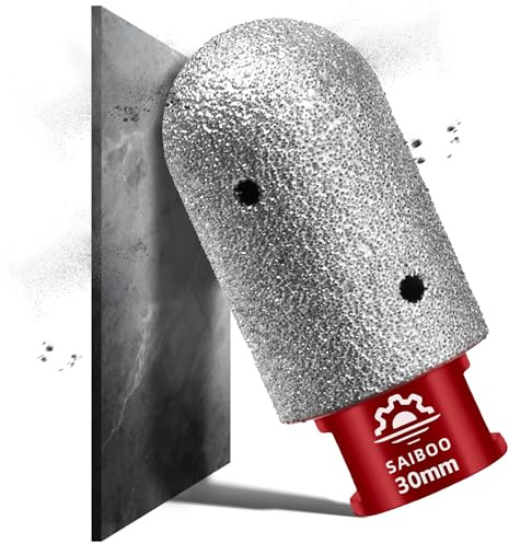 Fresa de Diamante 30mm Broca de Fresado para Baldosas para Agrandar dar Forma y Esmerilar Agujeros en Cerámica Azulejos Porcelana Mármol Granito Encimera de Piedra (M14 Rosca)