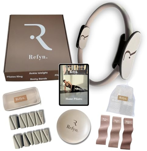 REFYN - Kit Pilates Maison, Poids Chevilles, Anneau Pilates, Bandes résistance Pilates,Ballon Pilates,Cercle Pilate,Bien être,Périné,Abdos,Accessoire,Musculation,Yoga?Fitness,Sport,Méditation,Santé