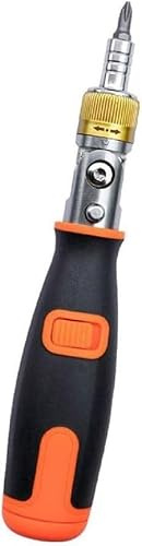 Multi-Angle Ratchet Screwdriver Set 10 in 1 Slotted for Cross Star Bits 1/4'' 180° Magnetic Screwdriver