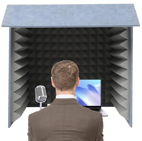 DNEPEI Small Music Recording Studio for Home Studio,Vocal Absorbing Shield,Create a private sound space for you, for Microphone Studio Sound Recording 80 * 80 * 80