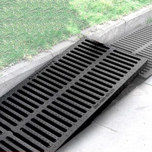 QSPNVFB Kunststoff Abflussgitter 50x20 50x30cm Garten Entwässerungsrinne Kanalrost, Antirutsch Gitterrost Bodenablauf Pool Outdoor Regenrinnensiebe(50x20cm (20x8))