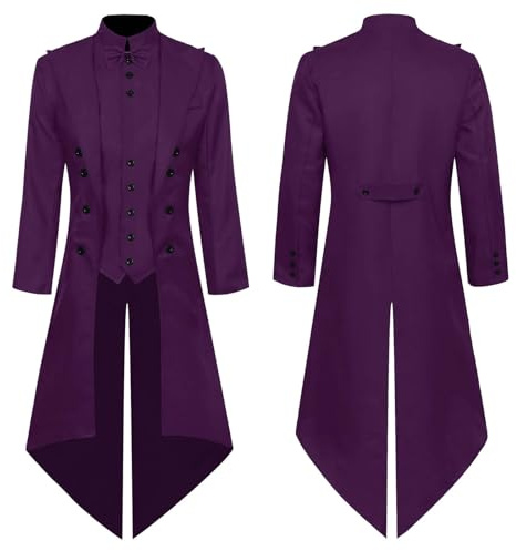 Générique Manteau Femme Long Gothique Queue De Pie Vintage Blouson Steampunk Manche Longue Coupe Ajustée Deguisement Femme Adulte Médiéval Quode De Mort Redingote Uniforme Renaissance Victorienne