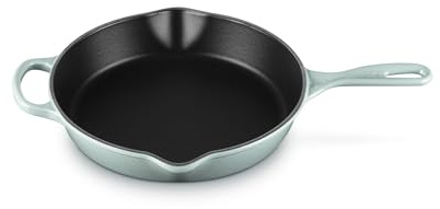 LE CREUSET Signature Padella profonda in ghisa smaltata con manico ausiliario e due beccucci, per tutti i tipi di fornelli e forni, 26 cm, 2 litri, Sea Salt