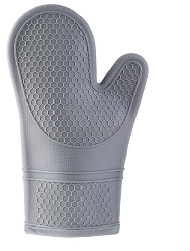 babominimer Silicone Insulated Oven Gloves Heat Resistant Up to 300°C with Non-Slip Grip and Soft Terry Lining, Long Protective Cooking and Baking Mitts for Microwave,(B)