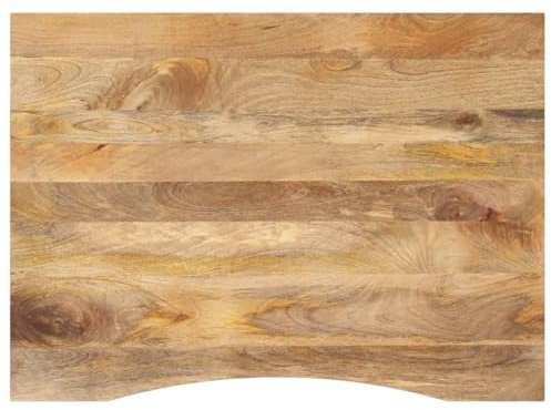 Hoopleep Schreibtischplatte mit Aussparung 100x80x2,5cm, Massivholz Mango Tischplatte, Robustes Holz Desktop für Bürotisch, Computer Schreibtisch, Esstisch, Natürliches Finish