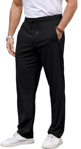 YloveM Jogginghose Herren Baggy mit Taschen Freizeithose Trainingshose Herren Lang mit ReißVerschluss Sweatpants Jogger Slim Fit Hosen Sporthose Männer