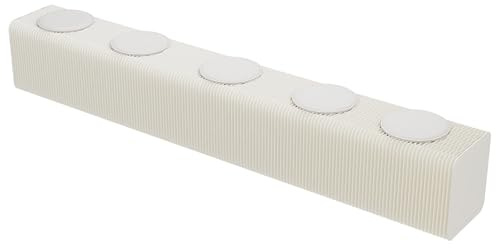 Vikbar dragspelspall med kudde, bärbar och hållbar, ottoman, platsbesparande design (8–20 cm tjock) perfekt för vardagsrum, sovrum och kontor – vit 5 säten