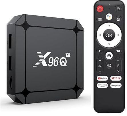 X96‎‎‎‎‎‎‎‎‎‎‎‎‎‎‎‎‎‎‎‎Q Boitier IPTV, Android 14.0, Streaming Box Android TV 4K avec Ethernet Double WiFi 6, 2GB RAM + 16GB, RK3518 Quad-Core chipset,Allwinner H313 64 Bits