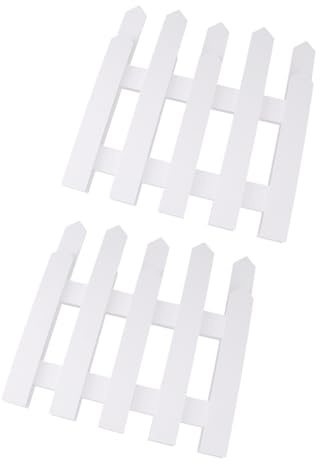 Operitacx Recinto in Legno Bianco per Giardino e Terrazza, Decorazione Flessibile per Albero di Natale, Set 2 Pezzi, Protezione Miniatura per Prato e Aiuole
