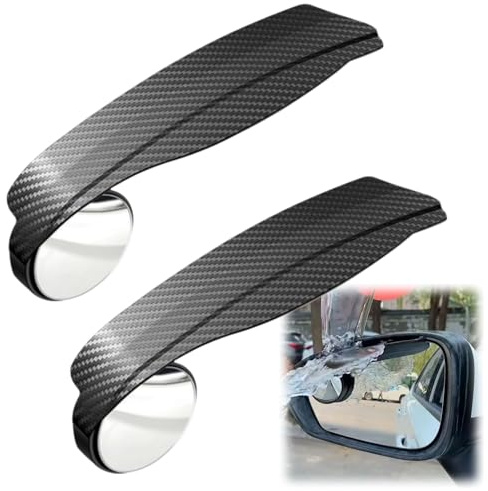 Car Accessories:2-Pack Side Mirror Rain Deflector & Blind Spot Mirrors,360°Adjustable Waterproof Wing Mirror Rain Guard for Cars,Vans,Trucks,SUVs - Cool Car Mods & Mirror Accessories