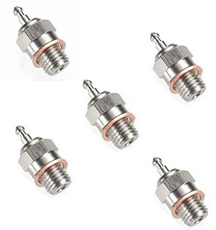 Hobbypower Spark Glow Plug No.4 N4 Hot 70117 for RC HSP Nitro Engines Car Truck TRX (Pack of 5 pcs)