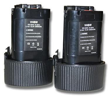 vhbw 2x Li-Ioni Batteria 2000mAh (10.8 V) compatibile con Apparecchi Sfoltirami UH200, UH200DWE, UH200DWEX sostituisce Makita 194550-6, 194551-4, BL1013, BL1014.