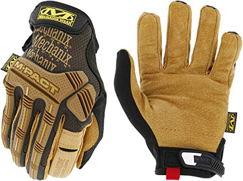Mechanix Wear M-Pact Lederhandschuhe (Größe XXL, Schwarz/Braun)
