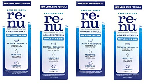 Renu Fresh Multi-Purpose Contact Lens Solution, Travel Size 2 Fl Oz (Pack of 4)…