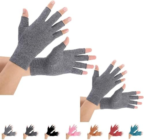 2 pares de guantes de artritis, guantes de compresión de apoyo y calor para manos, alivian el dolor de la reumatoide, la osteoartritis, el RSI, el túnel carpiano, la tendinitis