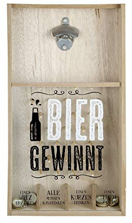 GILDE Tolles Kronkorkenspiel Flaschenöffner, Holz, Braun, 48 cm