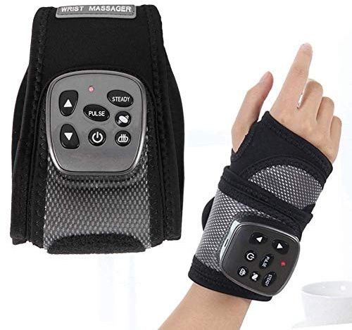 NADAEN Masajeador de muñeca recargable eléctrico portátil con vibración de calefacción Muñequera compresión mano túnel carpiano soporte de muñeca