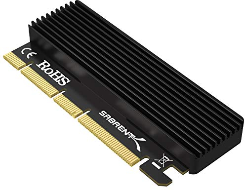 SABRENT PCIe m2 Adapter, NVMe PCIe X16/X8/X4 Card mit Kühlkörper, m.2 SSD Größen 2230/2242 / 2260/2280 (EC-PCIE)