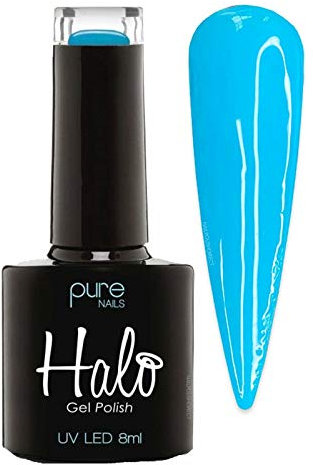 Halo Gel Polish 8ml - Tropical Blue. UV/LED Gel Nail Polish, Long Lasting & Easy To Apply. Nail Art For Manicure. Gel Polish For Professional & Home Use.