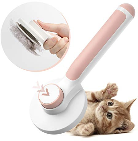 Baytion Pet Grooming Brush, Cats Dogs Brushes for Long Haired & Short Hair, Supple Stainless Steel Bristles Quick Cleaning of the Brush to Remove Tangles Dead Undercoat and Dirt
