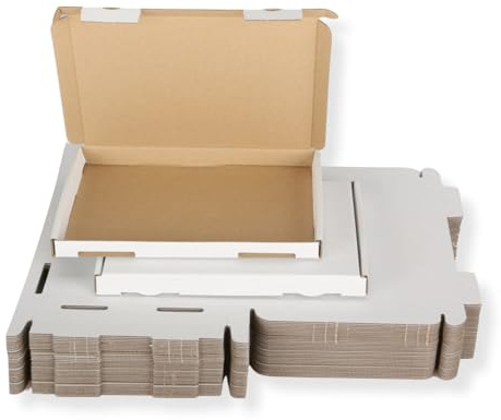 40 St. Großbriefkarton 350 x 250 x 20 mm DIN A4 weiß Warenpost, Faltkarton, Warensendungskarton, Maxibrief