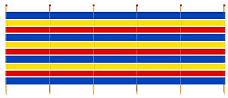 Yello Beach & Camping Windbreak, 6 Pole Tall Sun & Wind Shelter, 150 x 371 cm Outdoor Privacy Screen