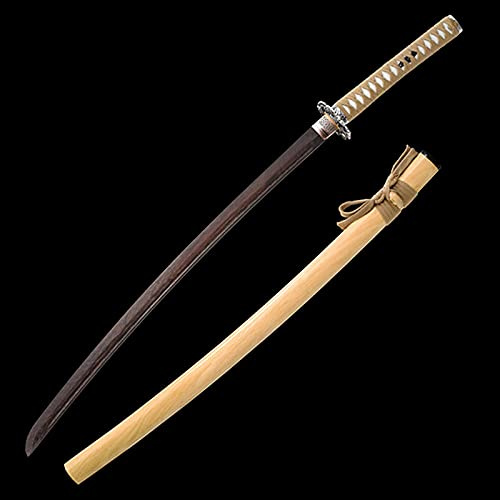 Natural Rosewood Katana, Handmade Wooden Samurai Sword with Sheath, 103cm Bokken for Display, Cosplay Collection and Kendo Training-I