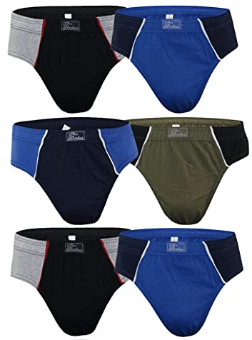 BestSale247 3-pack, 6-pack, 12-pack herrtrosor, kalsonger, finribbad trosa, underkläder av 100 % bomull, 6 stycken arter. 560, S