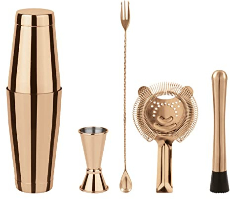 Sambonet Paderno Mixology Set Accessori da Bar, 5 Pezzi Rame
