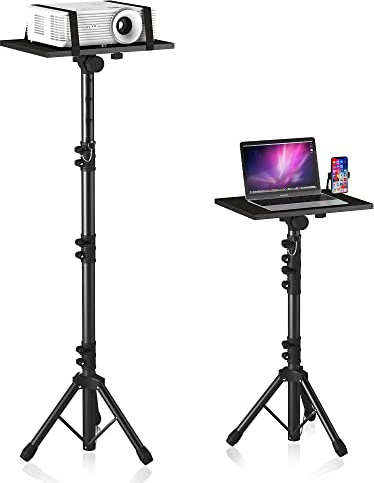 DECOSIS Projektorständer Stativ, Laptop-Stativ, höhenverstellbar von 23,5 bis 161,3 cm, mit Schwanenhals-Handyhalterung, Laptop-Bodenständer für Büro, Zuhause, Bühne, Studio, DJ-Racks-Halterung | Von 59,7 cm bis 161,3 cm mit Schwanenhals-Handyhalterung, Boden für Büro, Zuhause, Bühne, Studio, Outdoor, DJ-Rack-Halterung