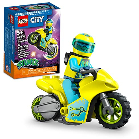 LEGO City Stuntz Cyber Stuntbike 60358 - Schwungradgetriebenes Motorrad-Spielzeug zum Ausführen von Sprüngen und Tricks, Action-Spielzeug für Jungen und Mädchen ab 5 Jahren, Erweiterungsset