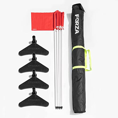 FORZA Pro Corner Football Flags & Bases - Suited to any 3G & 4G Pitch (25mm Pole Thickness, With Carry Bag)