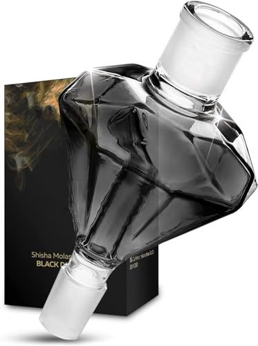 Shisha Molasses Catcher Black Diamond - Premium Borosilicate Glass for 18/8 Cut Hookah - High Airflow Catcher for Clean Water & Better Draft - Durable Shisha Accessory for All Standard Water Pipes