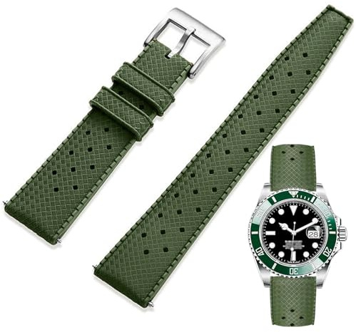 Niziruoup Uhrenarmbänder aus Fluorkautschuk mit Schnellverschluss Tropical Style Weiche FKM Kautschuk Armband für Uhren, Universal FKM Gummi Uhrenarmbänder Ersatzarmband 18mm 20mm 22mm Herren Damen