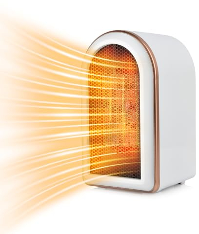 Heizlüfter - 1200W Keramik Heizlüfter Leise - Mini Heizungslüfter - Elektroheizung Heizung Heizgeräte mit Zwei Leistungsstufen Kleine Elektroheizung für Betrieb im Büro, Wohnzimmer, Schlafzimmer