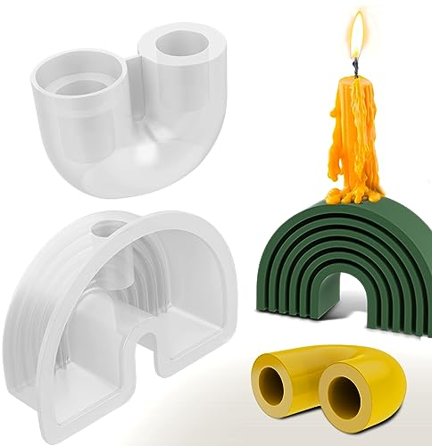 Yvyan Silikonform Kerzenhalter, Halloween Gießform Kerzenhalter, Weihnachts Silikonformen Gießformen Stern Silikonform für Kerzen Aus Gips und Epoxidharz