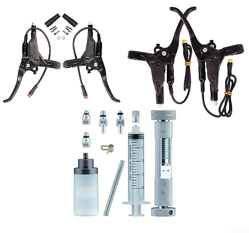 PETSTIBLE 1 Paar E-Bike-Bremshebel, Fahrradbremsgriff 2/3 Pin für E-Bike-Motor, hydraulische Bremse, Ölbremse, Power-Off-Bremsgriff und Werkzeug-Set