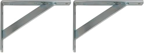 Amig - Regalwand für Wandregale | Metallwinkel für Regale | Winkel für Regale | Regalhalterung | Stahl | Farbe schwarz | Maße: 500 x 325 mm | Empfohlenes max. Gewicht: 185 kg (Packung mit 2)