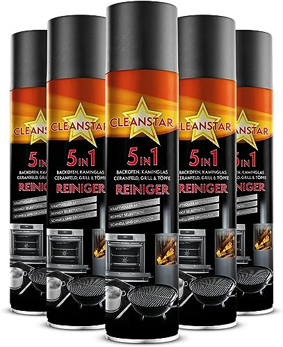 CLEANSTAR je 400ml Kaminscheibenreiniger Spray für Kamin & Ofen Reinigung - 5 in 1 Aktivschaum Kaminglas-Reiniger extra stark gegen Ruß & Schmutz - Kaminofen Glasreiniger (5)